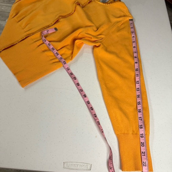 Liz Golf Cardigan Snap Front Cantaloupe Satin Trim Tight Knit Women’s Size Large - Picture 6 of 12